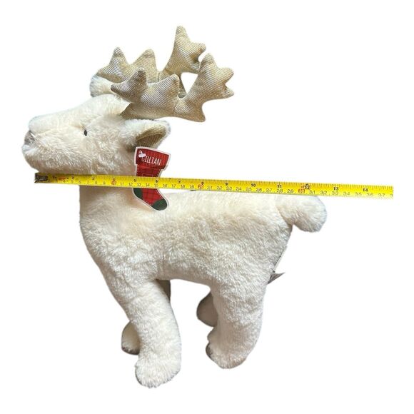 Pier 1 Imports White Gold Gillian Reindeer Deer Plush Soft Toy Stuffed 18" - Picture 4 of 7